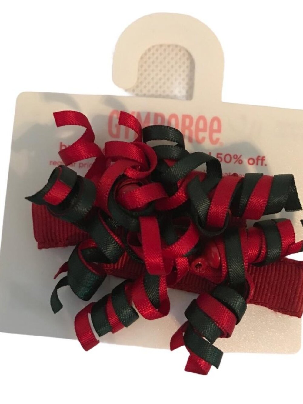 Gymboree Red/Blue Curlies Hair clips New "Her Heart's Content"